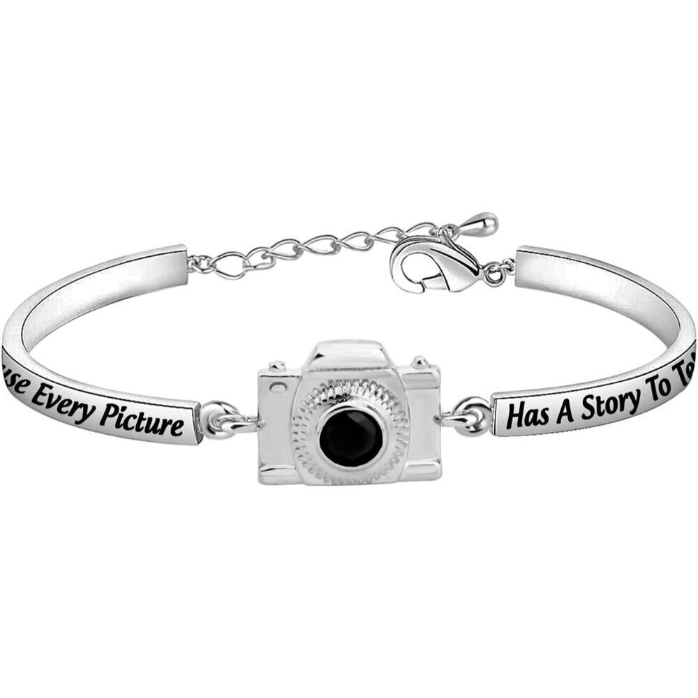 Copper Photo Bracelet Adjustable Camera Charm Jewelry Gift for Photographers Wom